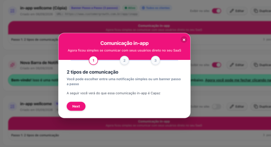 Avisos e Notificações Personalizáveis no Topo do Site